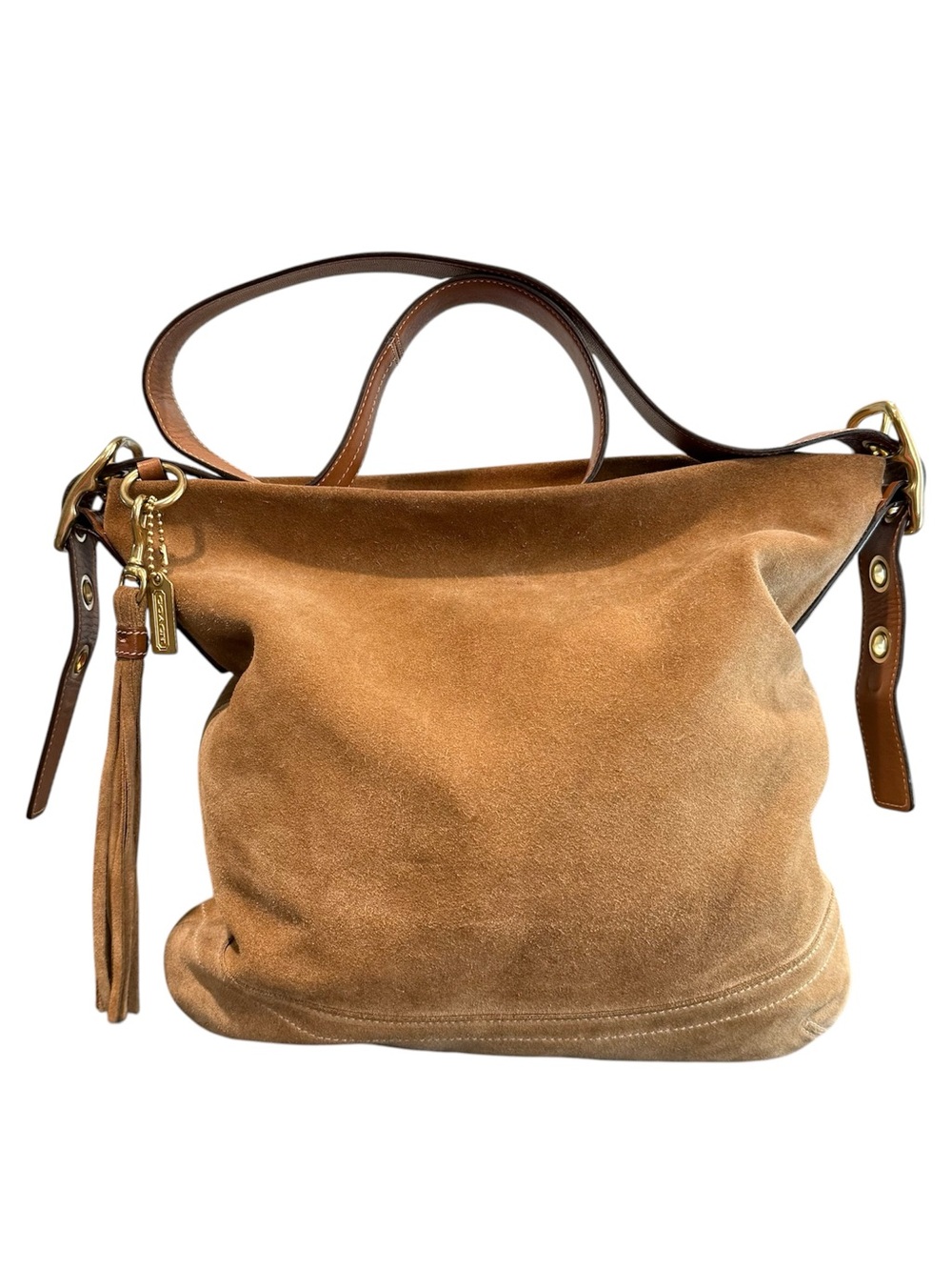 Vintage Coach Legacy 1418 suede tan shoulder bag purse rare hobo slouchy